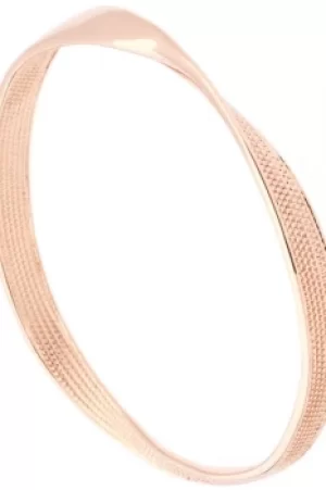 image of Ladies Karen Millen Rose Gold Plated Textured Twist Narrow Bangle KMJ898-24-03