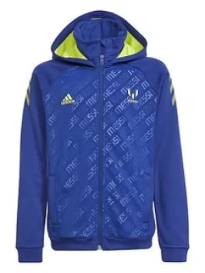 Image of adidas Messi Full Zip Hoody, Blue, Size 13-14 Years
