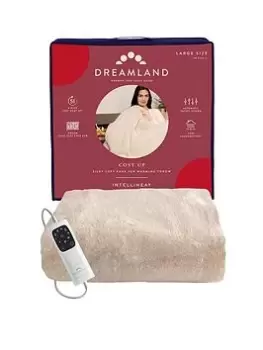 image of Dreamland Intelliheat Cuddle Up Heated Throw - Cream