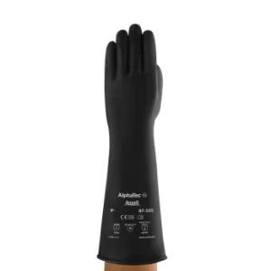 Image of Chemical Resistant Gloves, Black Latex, Size 9