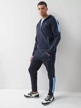 Image of BOSS Zip Thru Hoodie Tracksuit - Dark Blue, Dark Blue, Size 2XL, Men