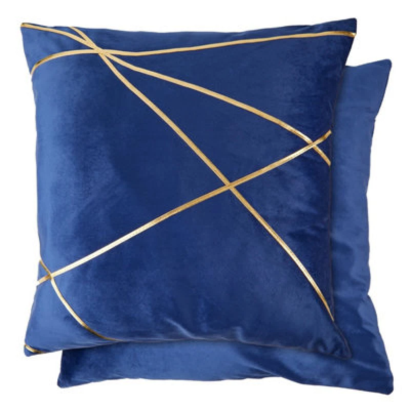 Image of Fractal Cushion Cover In Navy Blue