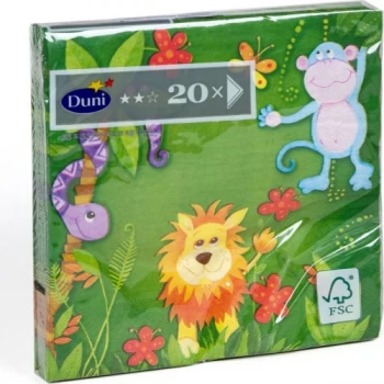 image of Duni Jungle Friends Napkins - 33cm 3ply - 20s