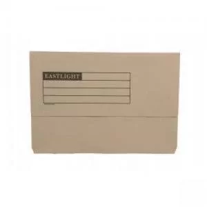 Image of ValueX Document Wallet Manilla Foolscap Half Flap 250gsm Buff Pack 50