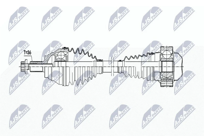 Image of NTY NPW-WW-063 Drive shaft Front Axle Left Drive Shaft (13)