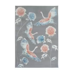 Image of Abstract Birds Rug - Grey - 120x170cm