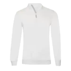 image of SOLS Mens Stan Contrast Zip Neck Sweatshirt (2XL) (White)