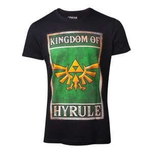 image of Nintendo - Propaganda Kingdom Of Hyrule Poster Mens Large T-Shirt - Black