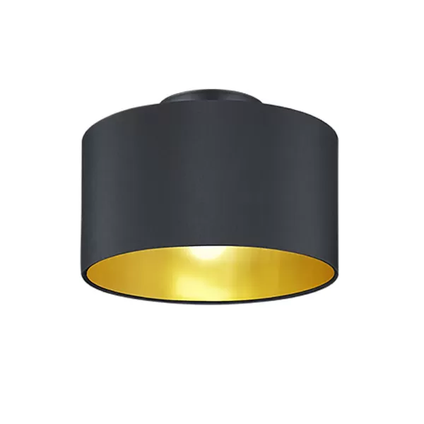 Image of Hostel Modern 2 Light Cylindrical Ceiling Light Black Matt, Wiz Connected