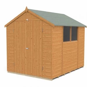 Image of Forest Garden Forest Shiplap Dip Treat 8x6 Apex Shed Double Door Wood