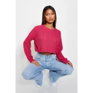 image of I Saw It First Crew Neck Cropped Jumper - Pink