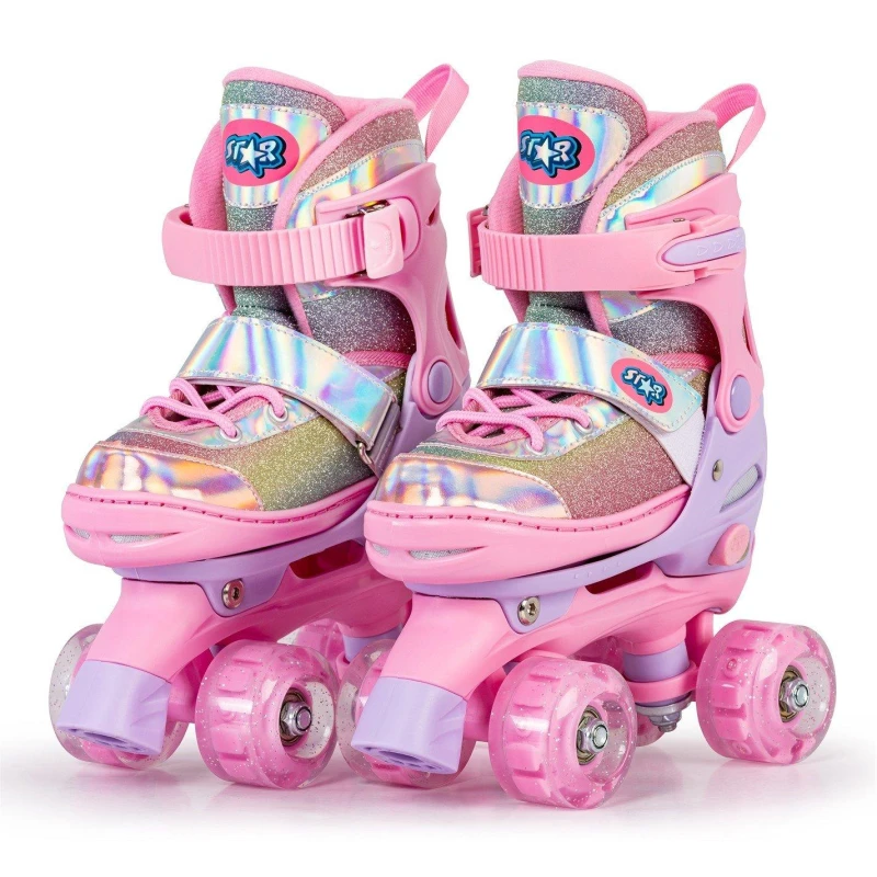 Image of Star Sparkle Glide Roller Skates with LED Wheels Junior Pink female C6-C9