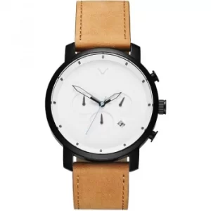 Image of MVMT White Black Tan Chrono Watch