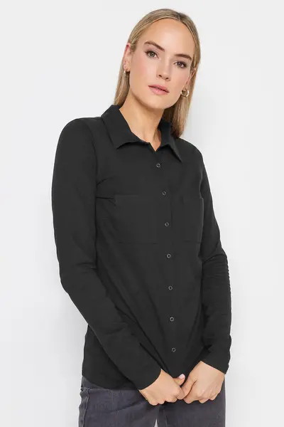 Long Tall Sally Tall Cotton Shirt Black