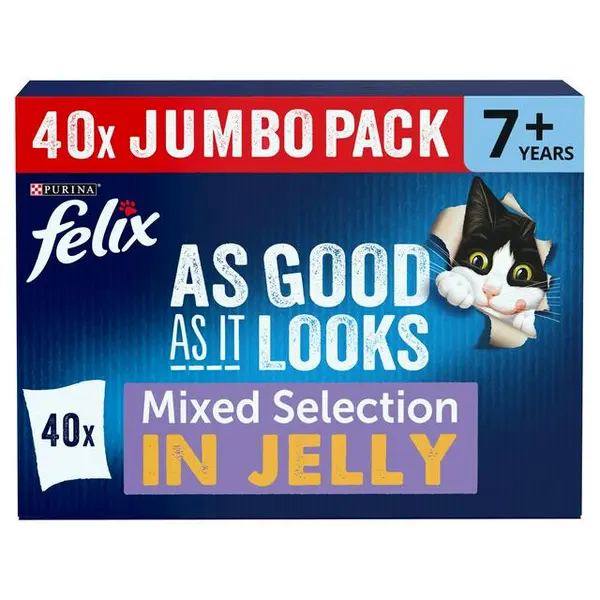 image of Purina Felix As Good As It Looks Senior Mixed Cat Food 40 x 100g