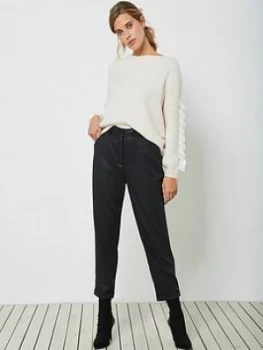 Image of Mint Velvet Coated Tencel Jogger - Black