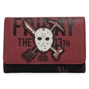 Image of Loungefly Friday The 13th Jason Mask Tri-Fold Wallet