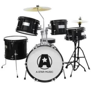 image of A-Star 5 Piece Junior Drum Kit - Black