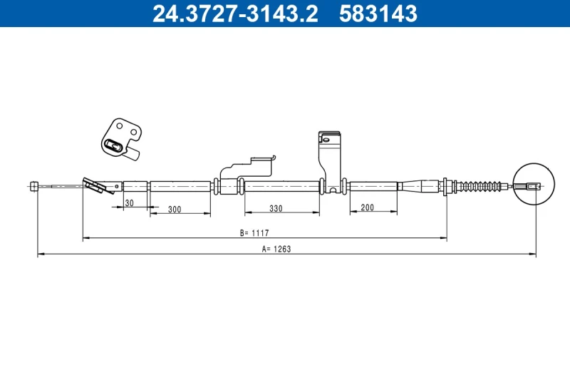 Image of Handbrake cable ATE 24.3727-3143.2