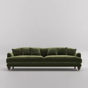 Image of Swoon Holton Velvet 3 Seater Sofa - 3 Seater - Fern