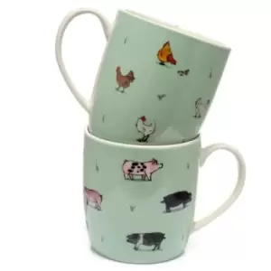 Image of Willow Farm Set of 2 Porcelain Mugs