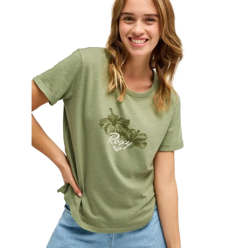 Image of Roxy Womens T-Shirt Roxy Oceanwave Regular Slub Vert Female L