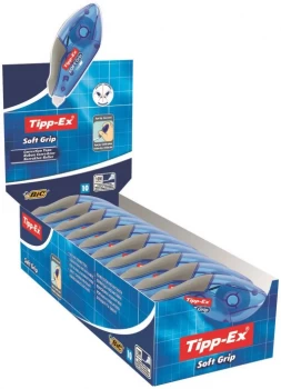 Image of Tipp-Ex 5mm x 10m Soft Grip Correction Tape Roller Pack of 10