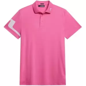 image of J Lindeberg Golf Heath Regular Fit Golf Polo - Pink