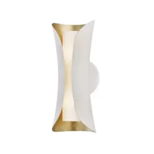 image of Josie 2 Light Wall Sconce White, Gold, Glass