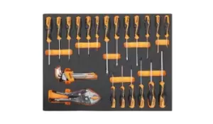 image of Beta Tools MB45 29pc Screwdriver & Key Set in Soft Tray for Tool Chest C35