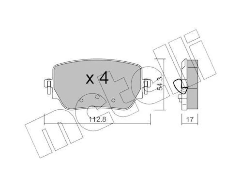 Image of METELLI Brake pad set METELLI 22-1196-0