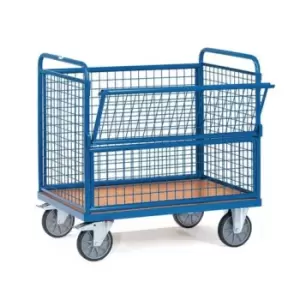 Image of Wire Mesh Box Cart - Half Drop Side, Open Top 1200 x 800 x 700mm