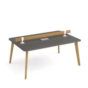 Image of Saxon worktable 1800mm x 1200mm with low level tool rail and Eclipse power module - onyx grey