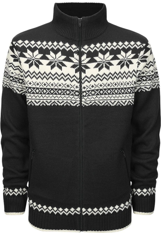 Image of Brandit Norweger Zip Pullover, black-white, Size S for Men