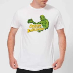 Image of Universal Monsters Creature From The Black Lagoon Crest Mens T-Shirt - White - 3XL