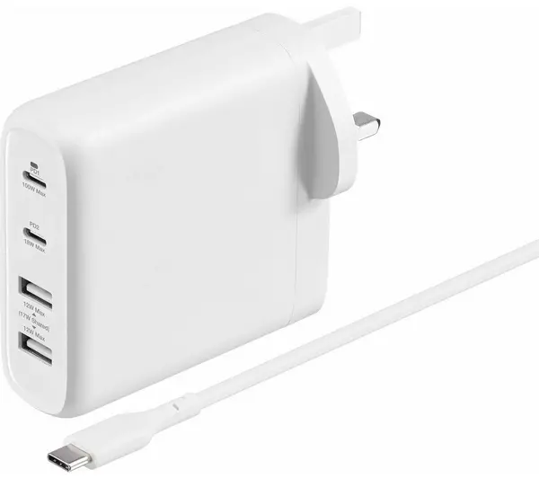 image of Logik 100 W Multiport GaN Universal USB Laptop Plug Charger