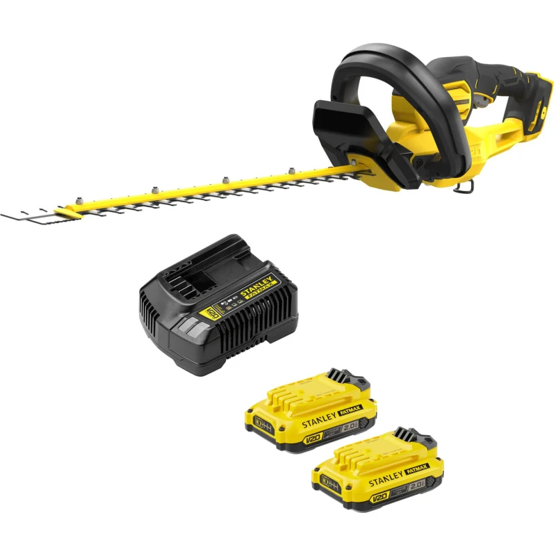 Image of Stanley Fatmax V20 SFMCHT855 18v Cordless Hedge Trimmer 550mm SFMCHT855D2 Batteries: 2 x 2ah Li-ion