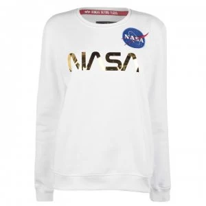 Image of Alpha Industries Industries Nasa Sweater - White Gold