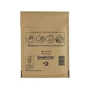 image of Mail Lite Bubble Postal Bag Gold A000-110x160 Pack of 100 101098089