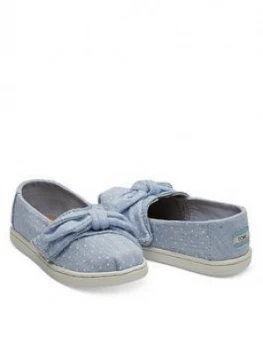 Image of Toms Toddler Girls Alpargata Spot Chambray Canvas Shoe - Blue