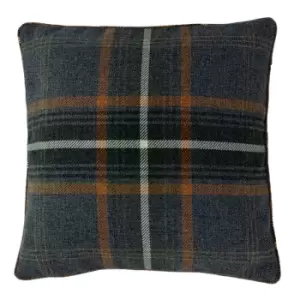 image of Aviemore Tartan Faux Wool Cushion Rust, Rust / 45 x 45cm / Cover Only