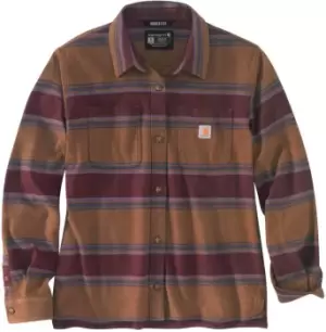 Image of Carhartt Rugged Flex Flannel Ladies Shirt, brown, Size L for Women, brown, Size L for Women