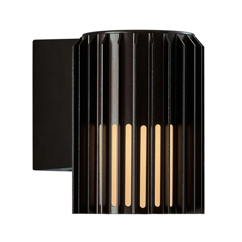 Image of Nordlux Aludra Outdoor Wall Light Black Aluminium Solar E27 Sensor Coastal/Marine Safe - Mains Powered, IP54 Black Unisex