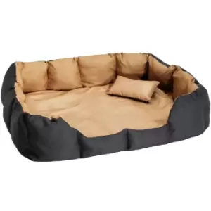 image of Tectake Dog Bed Made of Polyester - Black/Brown