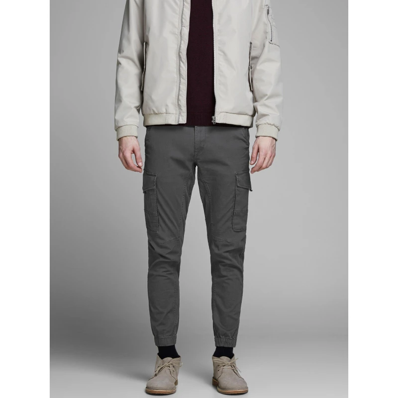 Image of Jack and Jones Slim Stretch Cuffed Cargo Pants Asphalt male 32W S