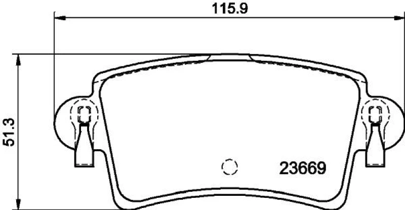 Image of HELLA Brake pad set HELLA 8DB 355 009-421