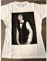 image of Justin Bieber - Tux Womens Large T-Shirt - White