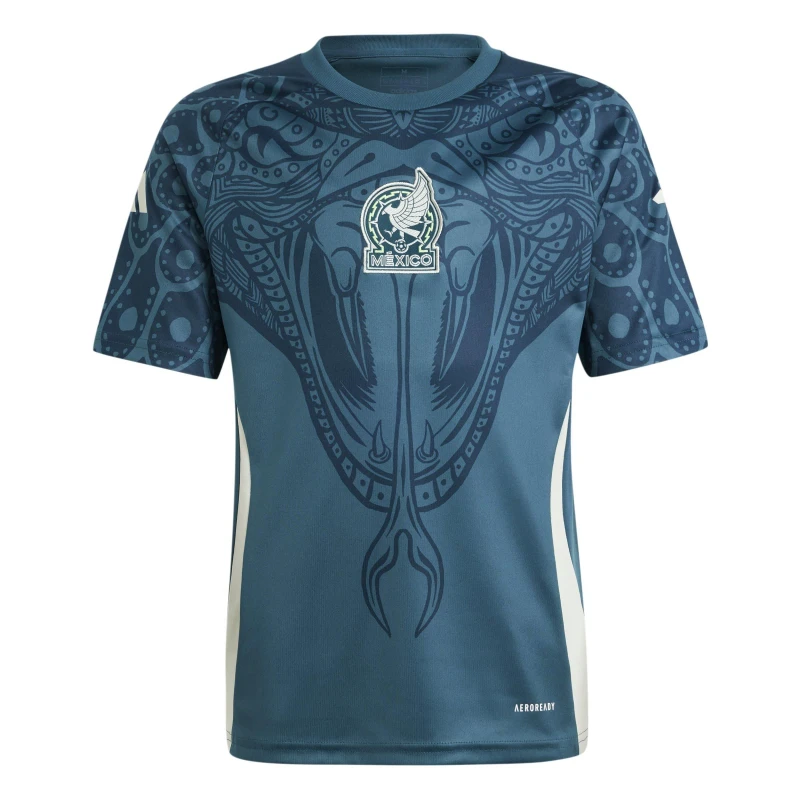 Image of adidas Mexico Pre Match Shirt 2024 Juniors Green male 9-10 Years