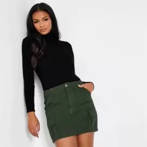 Image of I Saw It First Cargo Denim Skirt - Green