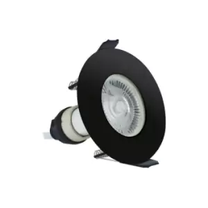 image of Netlighting Evofire Fire Rated Downlight 70mm Cutout IP65 Black Round + GU10 Hol